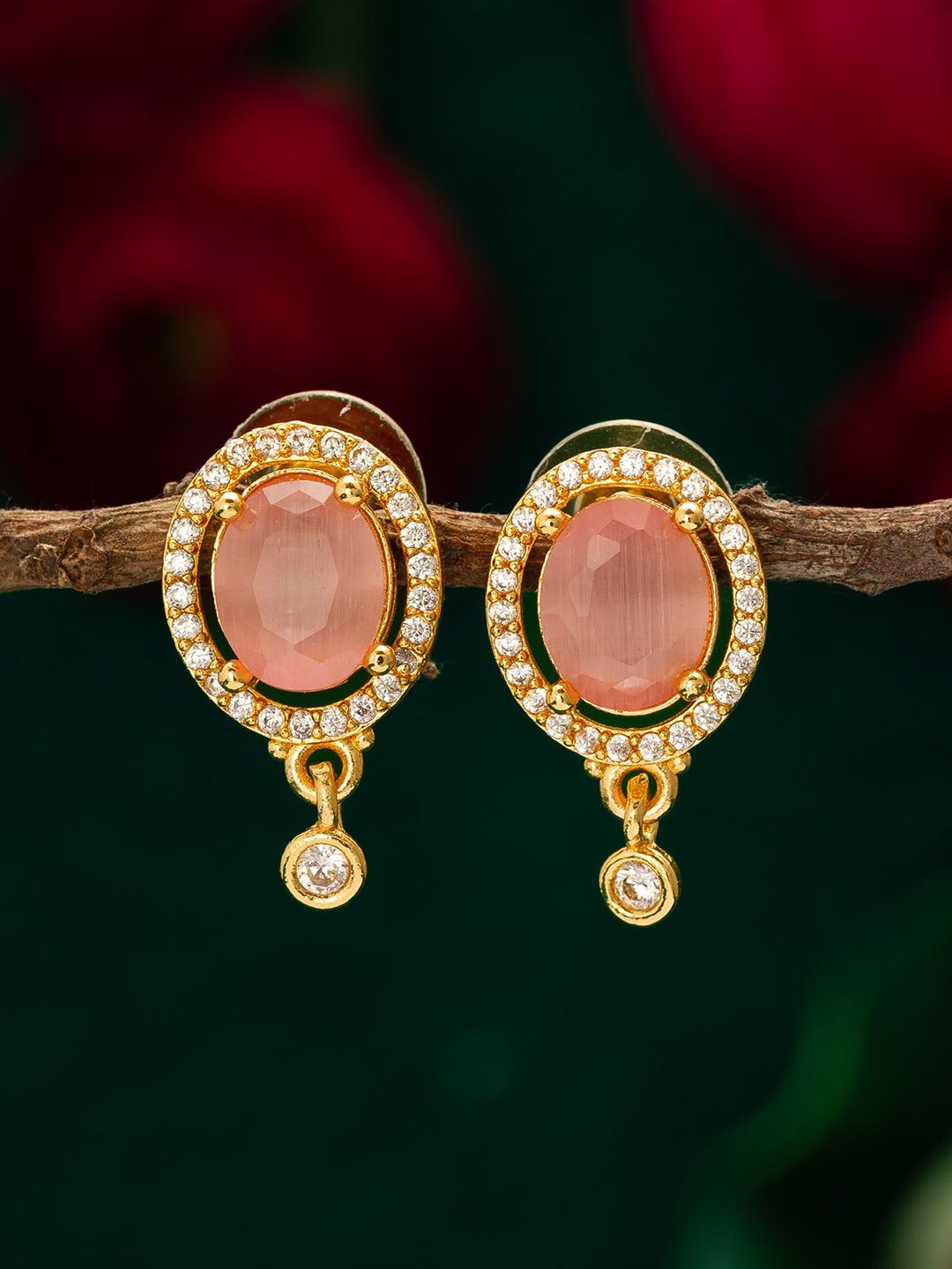 Buy Aadita Gold Plated Stone Studded Contemporary Drop Earrings -  - Accessories for Women