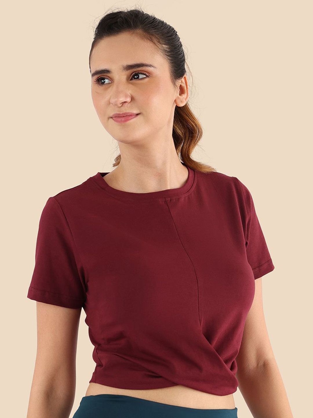 Nite Flite Solid Cotton Crop Top