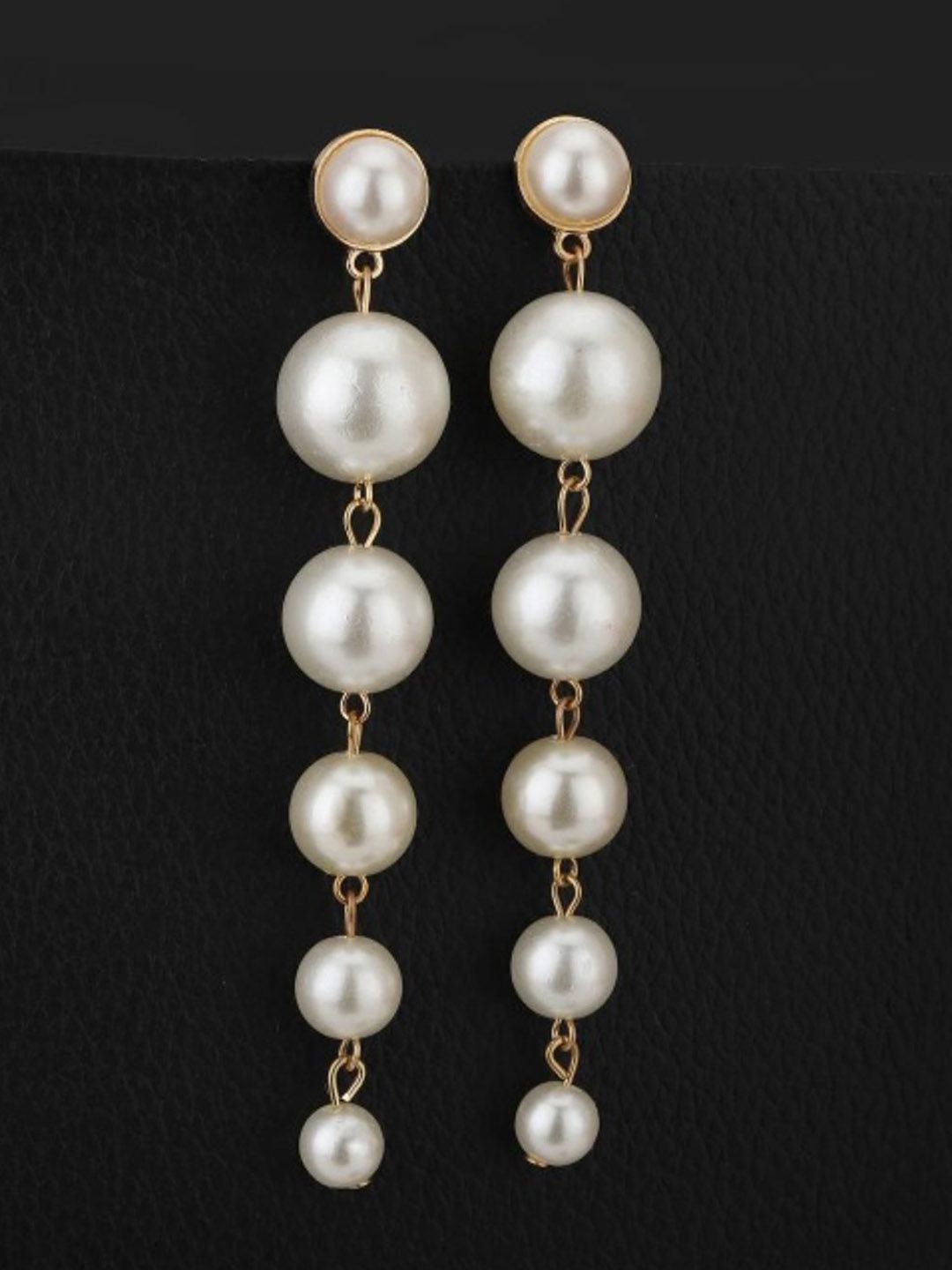 DN Creation Rose Gold-Plated Alloy Contemporary Drop Earrings