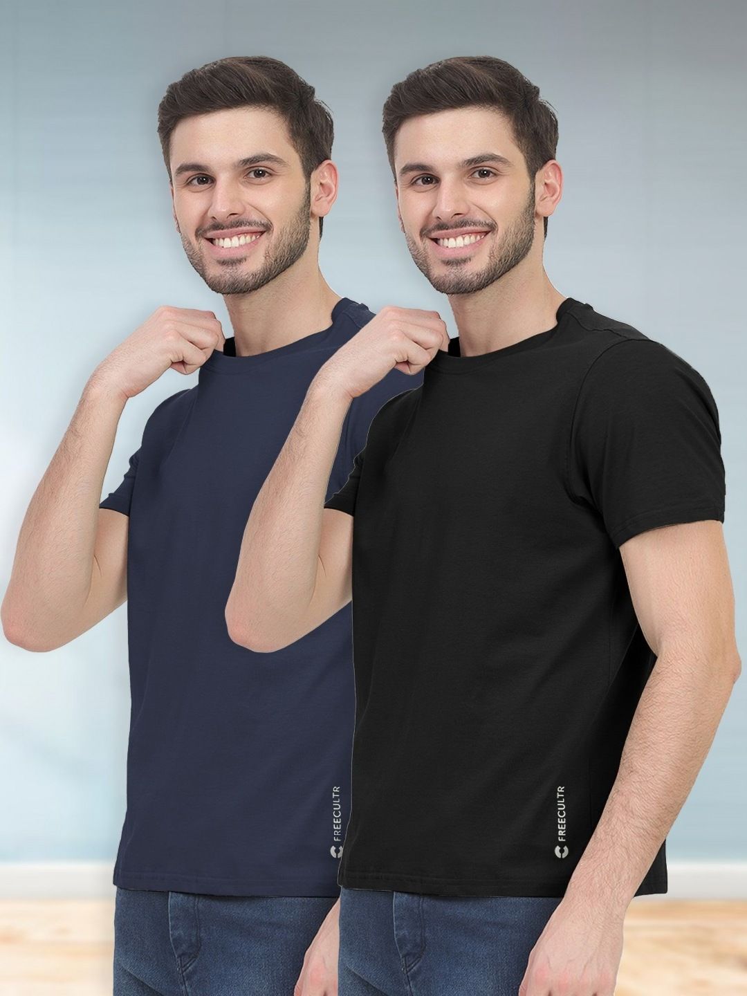 FREECULTR Men Half Sleeve Round Neck Organic Cotton Tshirts