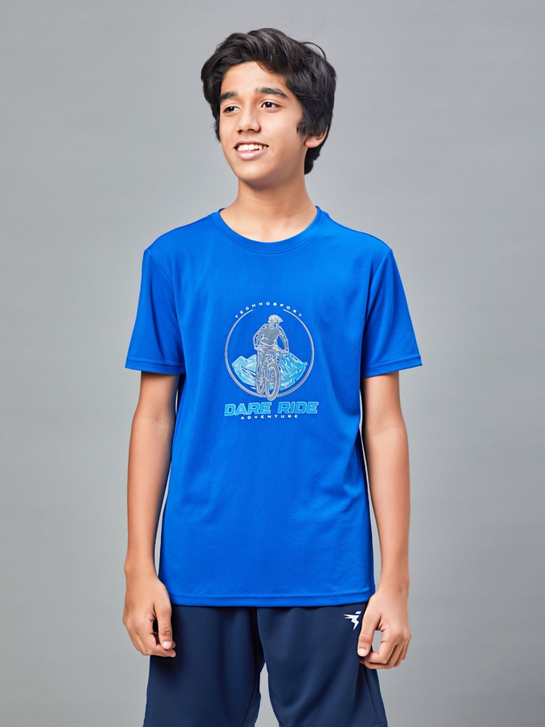 Technosport Boys Graphic Printed Round Neck UPF50 Sun Protection Slim Fit Sports Tshirt