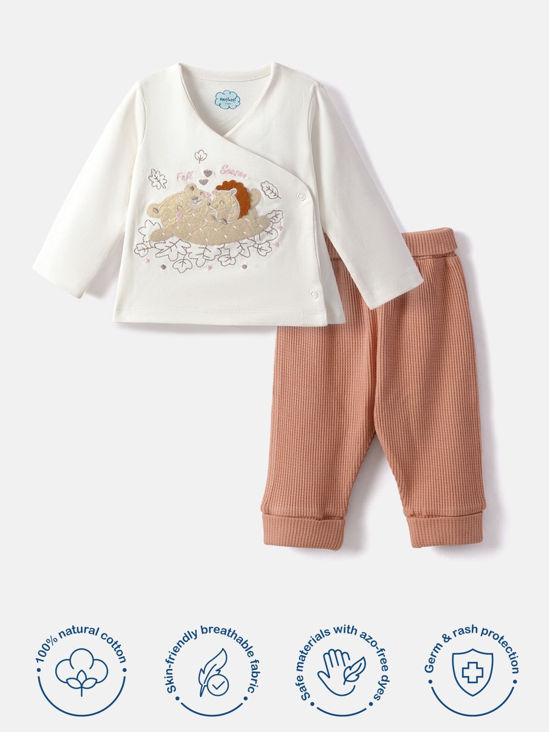 Infants Girls Embroidered Pure Cotton Top With Trouser 6