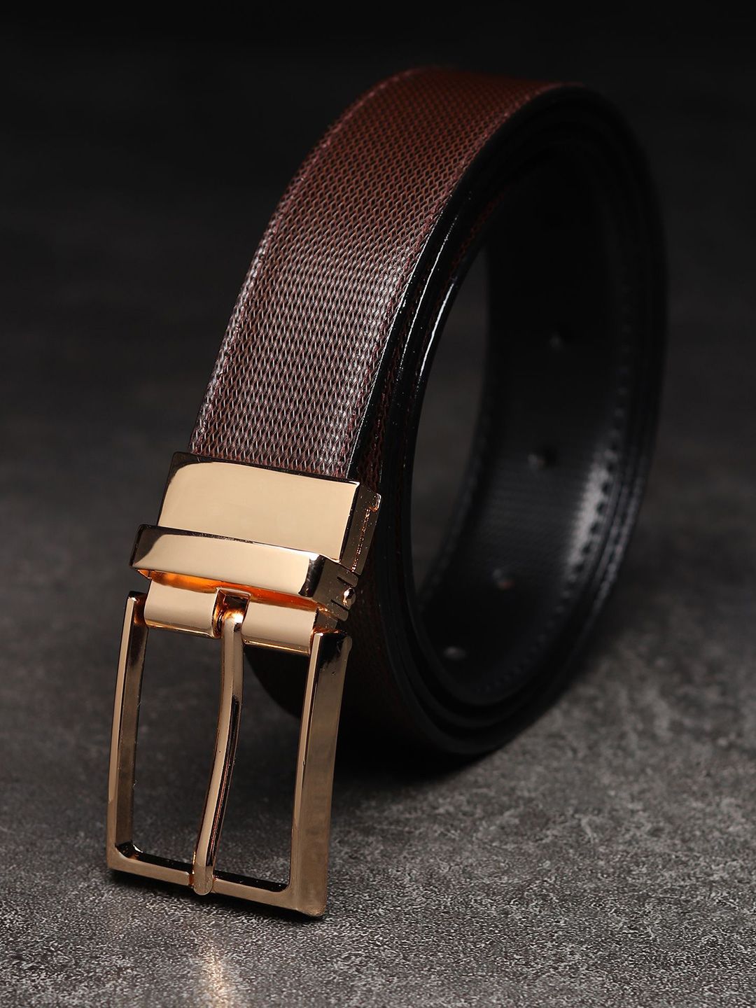 INVICTUS Men Textured Formal Belt