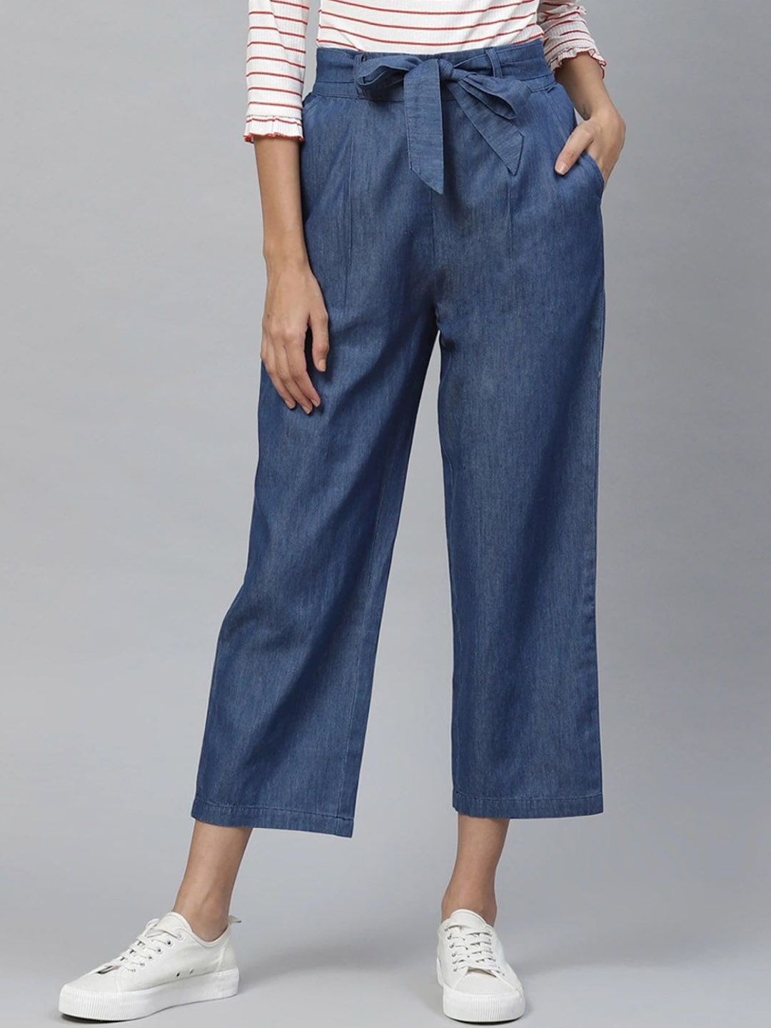 KALINI Women Loose Fit Pleated Trousers