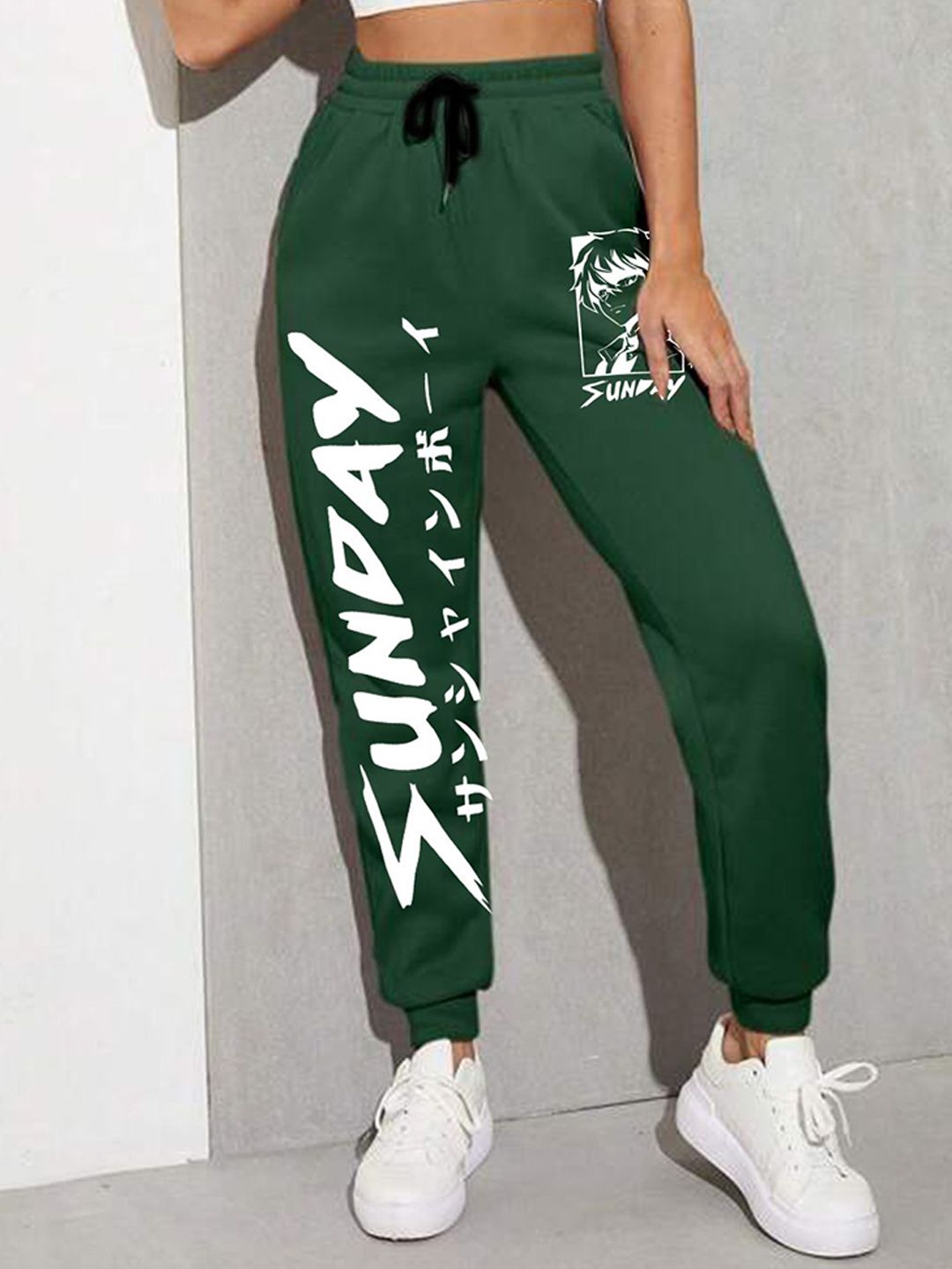 TABADTOD Women Printed Mid-Rise Relaxed Joggers Trousers