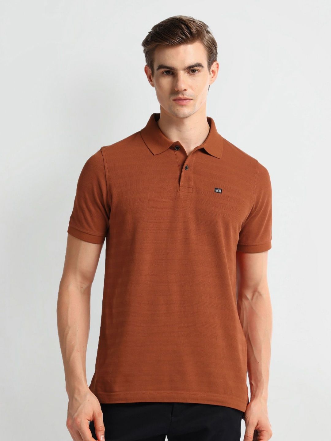 Arrow Sport Men Solid Polo Collar Cotton Tshirt