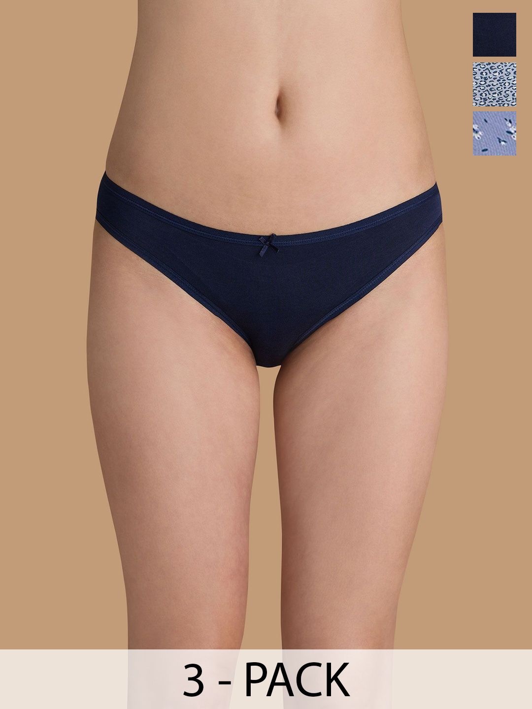Nykd Pack Of 3 Assorted Mid Rise Bikini NYP030 PO3-Assortment 7