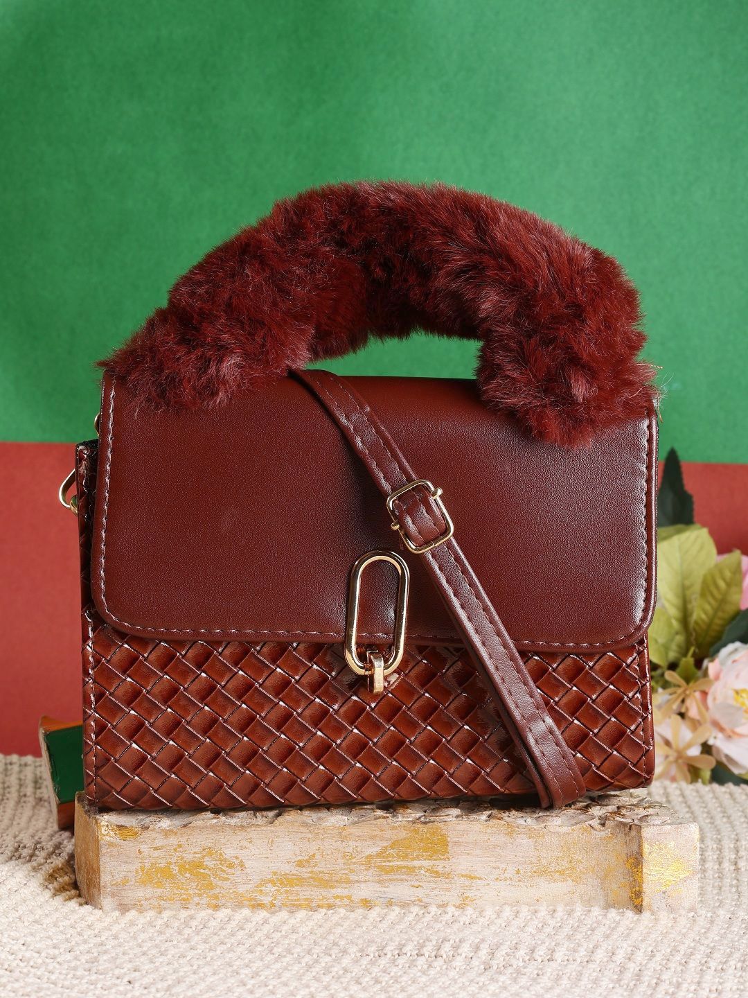 ZEVORA Structured Sling Bag with Tasselled