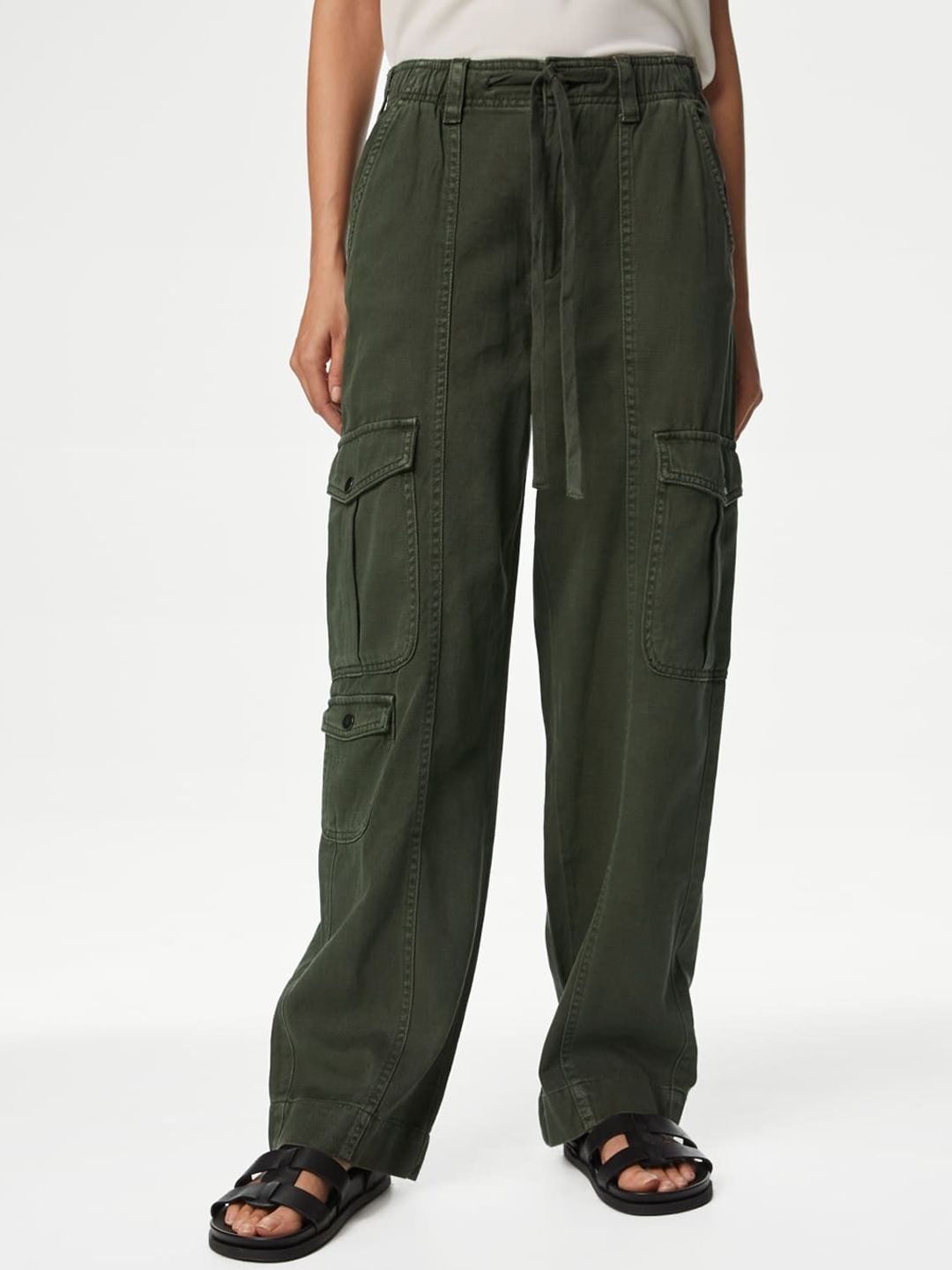 Marks & Spencer Twill Cargo Drawstring Trousers