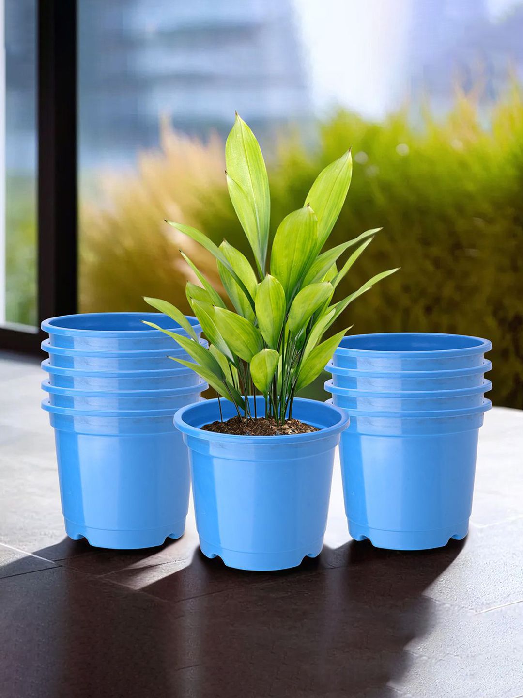 Kuber Industries Blue 10 Pieces Durable  Planters