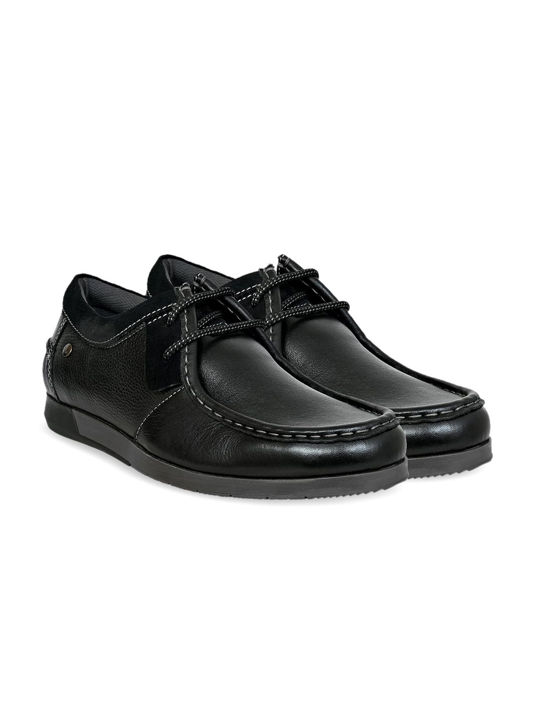 HX London Men Leather Round Toe Lace-Up Derbys