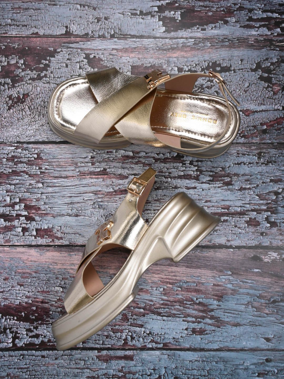 Ronnie Grey Women Platform Sandals With Buckles