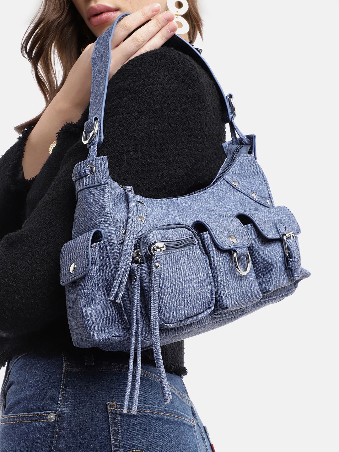 Lino Perros Solid Medium Structured Shoulder Bag