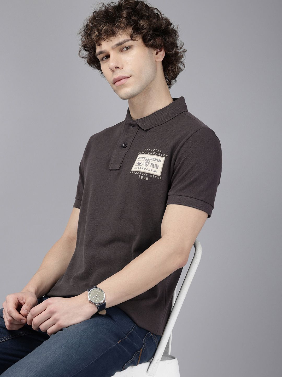 U.S. Polo Assn. Denim Co. Polo Collar Slim Fit Pure Cotton T-shirt