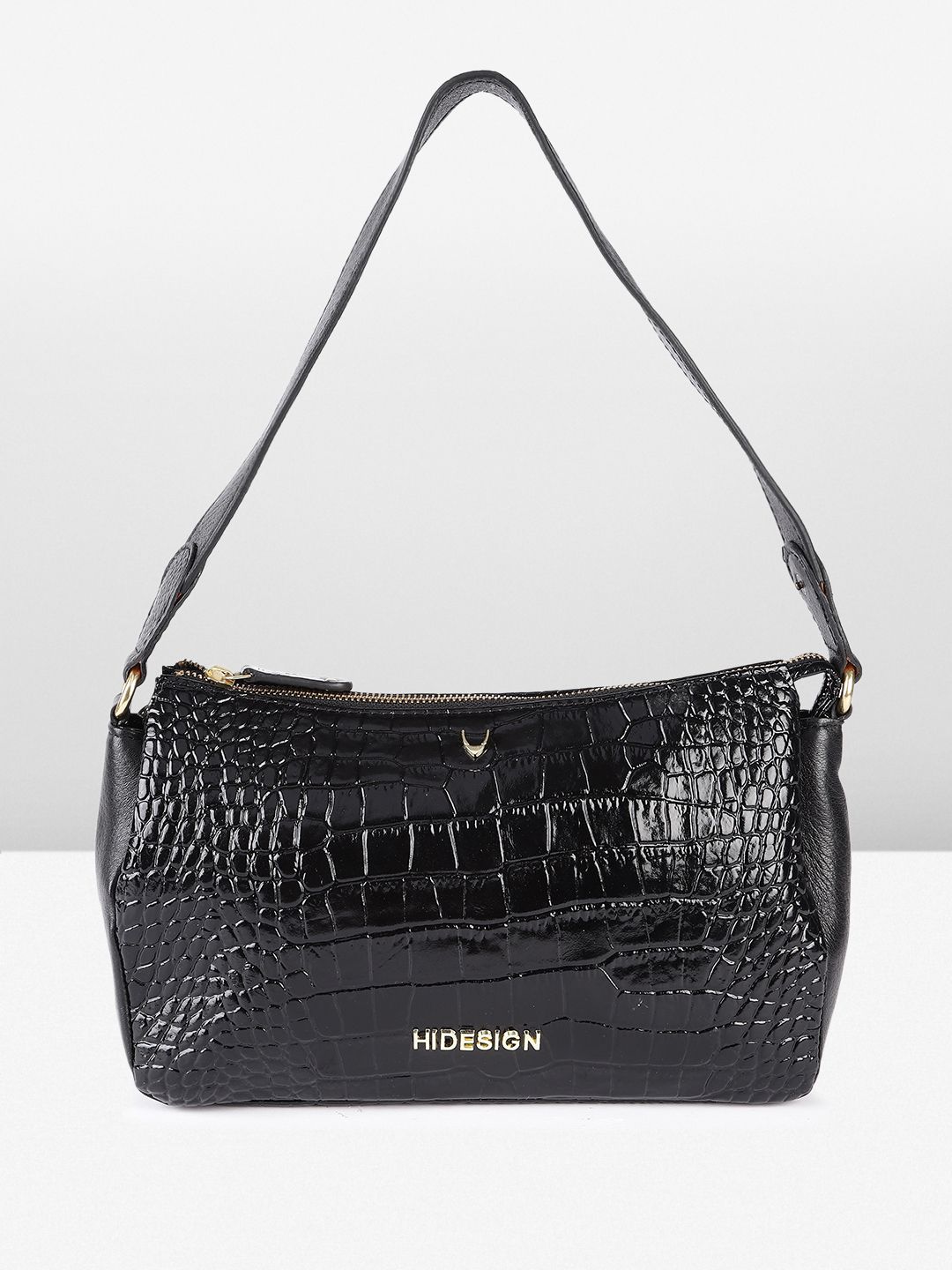 Hidesign Animal Textured Leather Structured Shoulder Bag