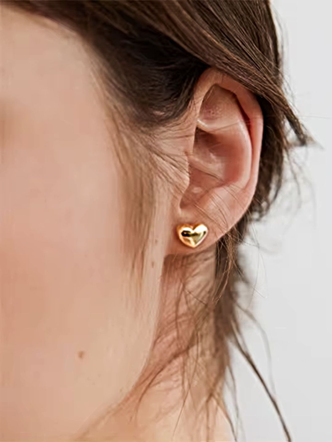 Proplady Gold-Plated Heart Shaped Studs
