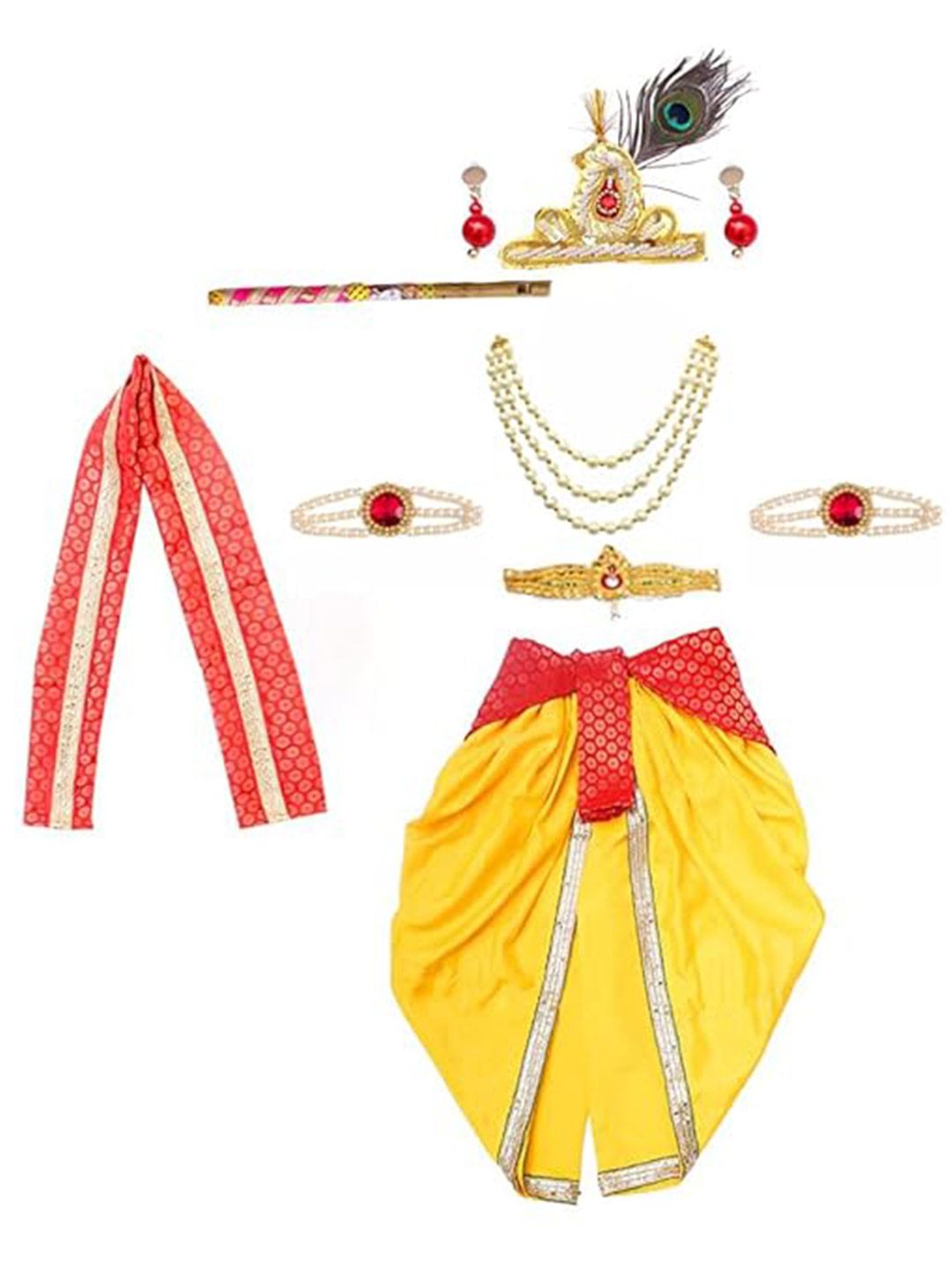 itsmycostume Boys Krishna Dress Costume Set with Accessories