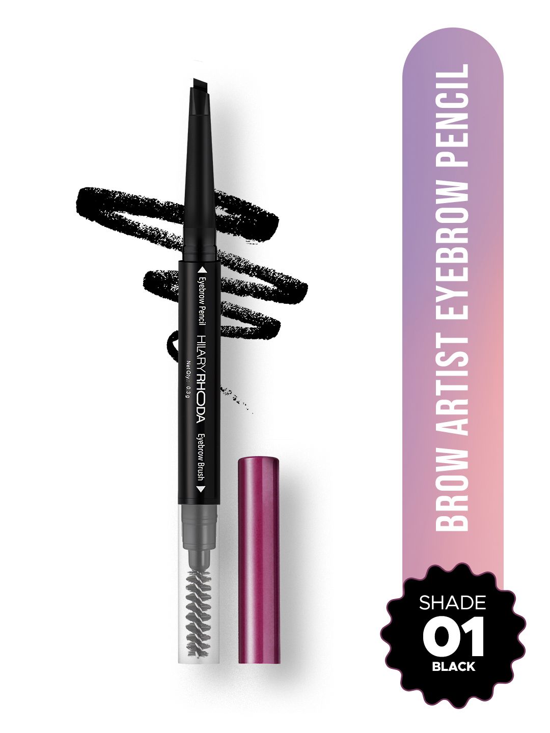 Hilary Rhoda Dual-Ended Eyebrow Pencil -0.3g-Black