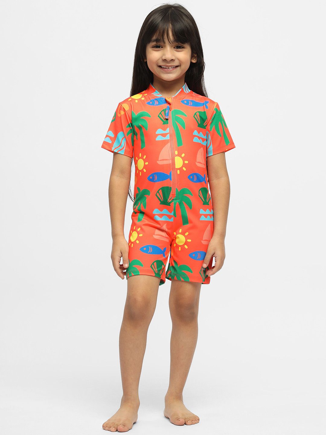 Somersault Girls Tropical Printed Swim Bodysuit