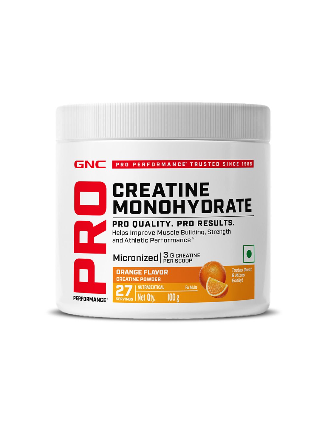 GNC Pro Performance Pure Micronized Creatine Monohydrate Orange 100 gm