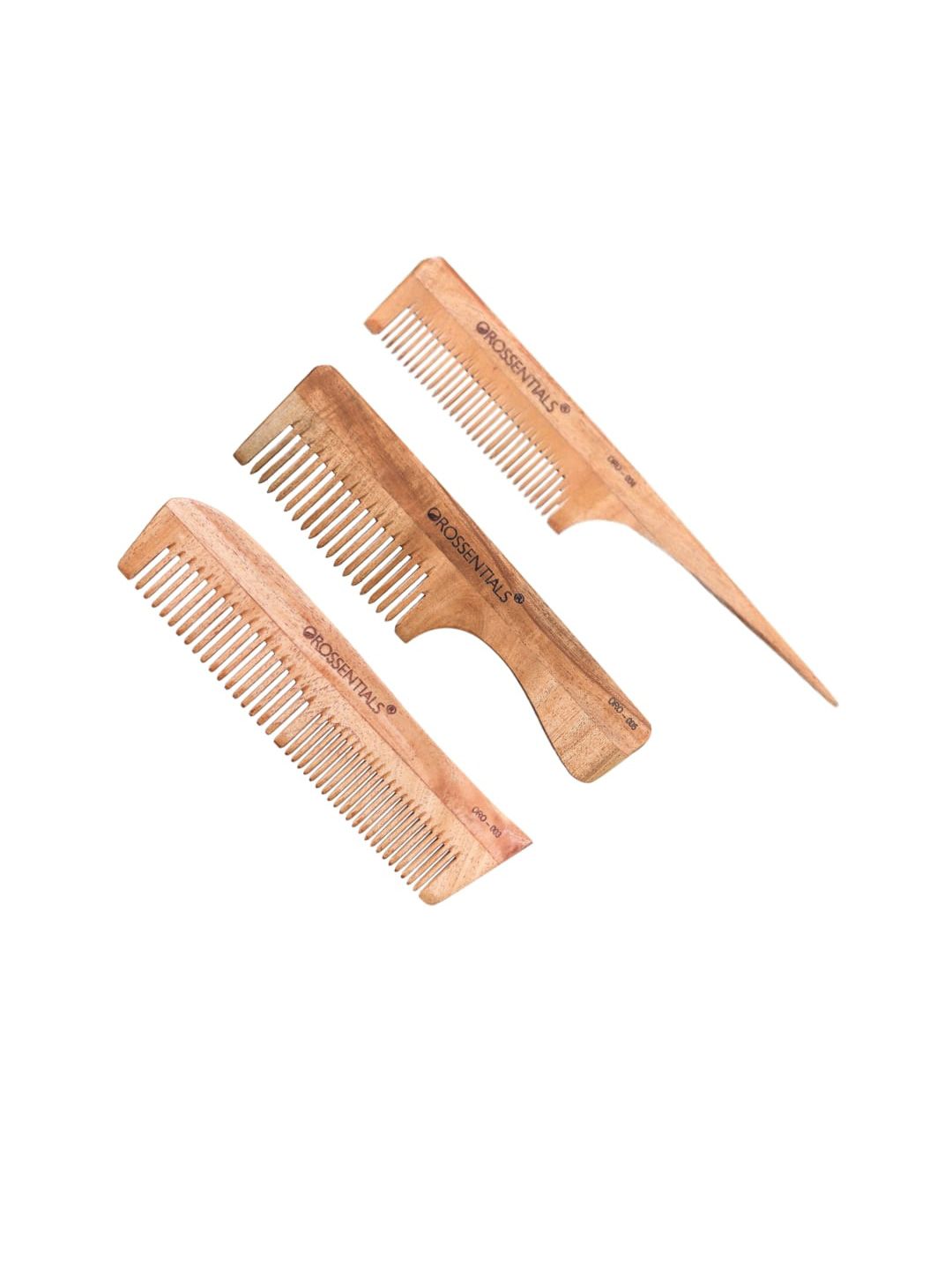 Buy OROSSENTIALS Set Of 3 Neem Wooden Comb   Brown -  - Personal Care for Unisex