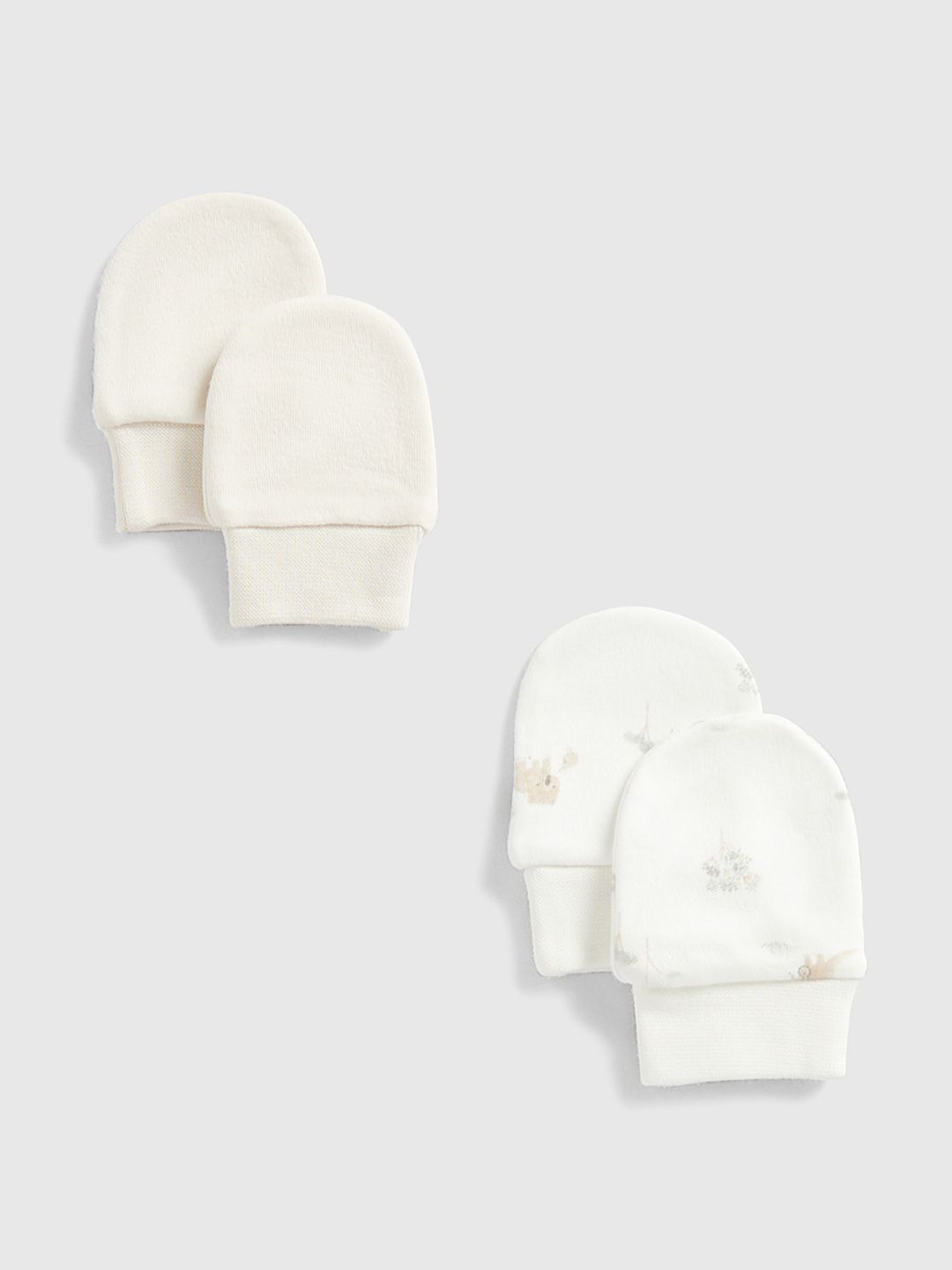 mothercare Infants Pack Of 2 Printed Cotton Mittens