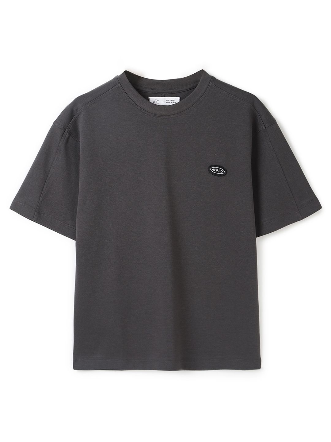 Alan Jones Boys Solid Round Neck Cotton Relaxed Fit T-shirt