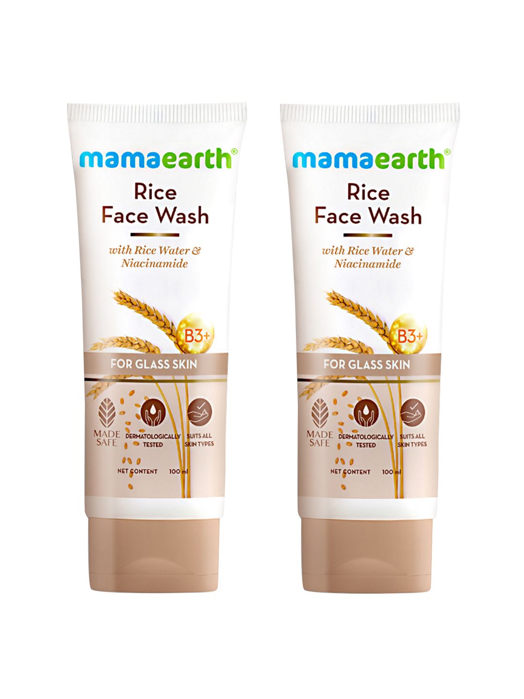 Buy Mamaearth Set Of 2 Rice Face Wash With Niacinamide For Glass Skin 100ml Each -  - Personal Care for Unisex