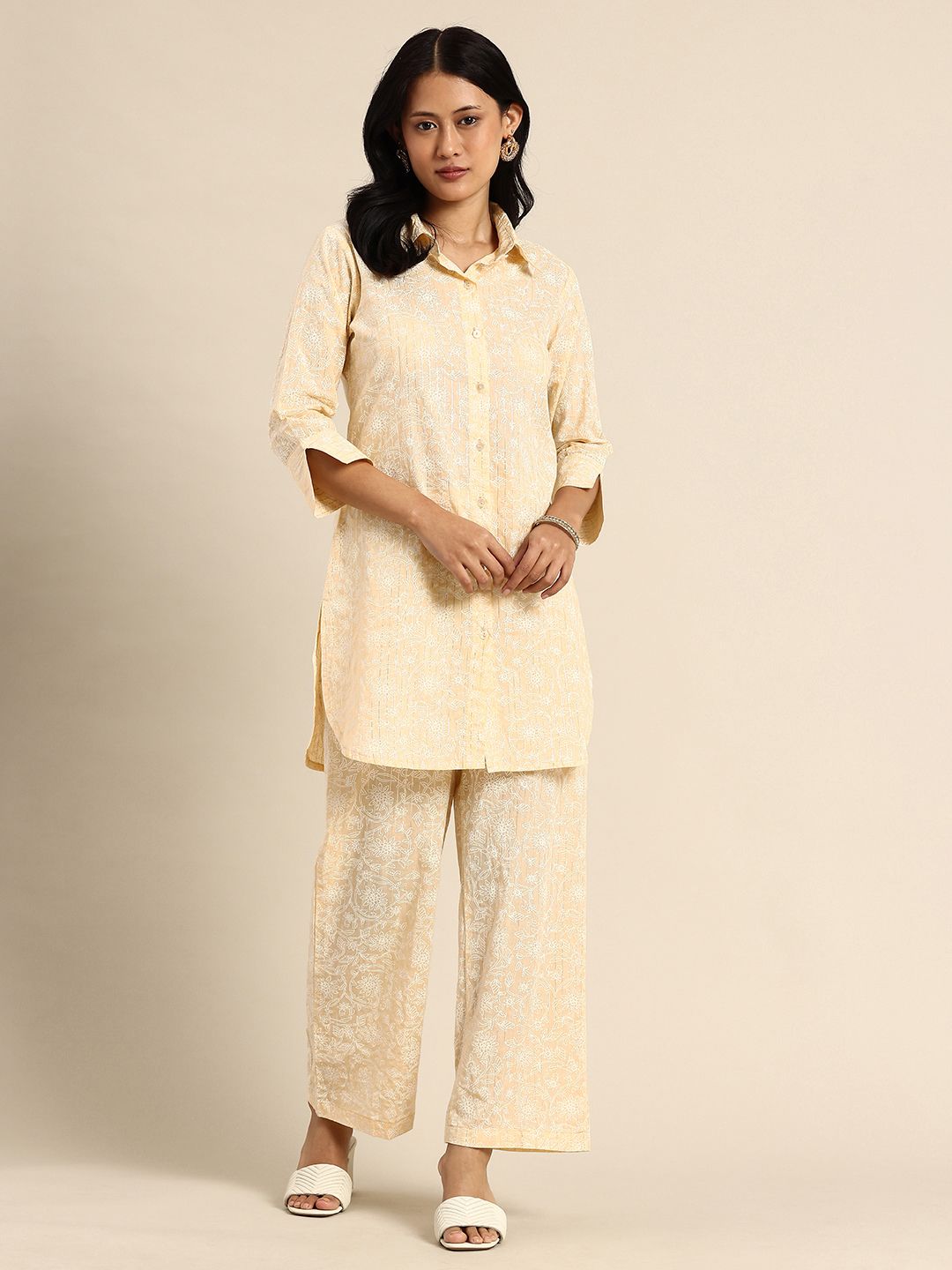 A&K Floral Printed Shirt with Trouser Co-Ords