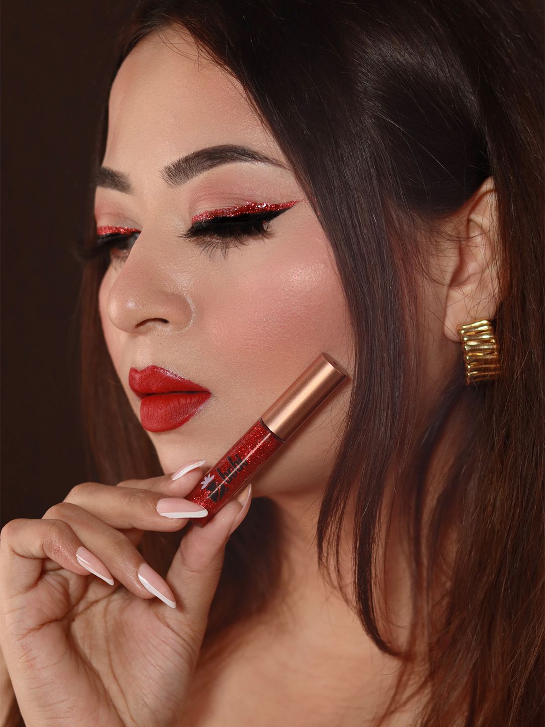 BOBI Glitter Long Lasting Waterproof Eyeliner - 5 ml - Red