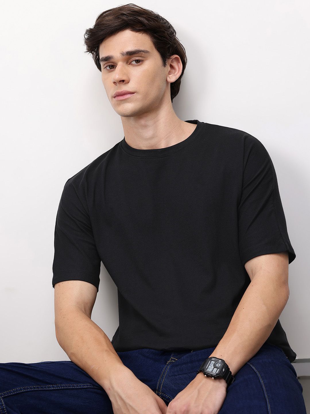 ether Men Shaman Extended Sleeves Pure Cotton Comfort Fit Relaxed Fit T-shirt
