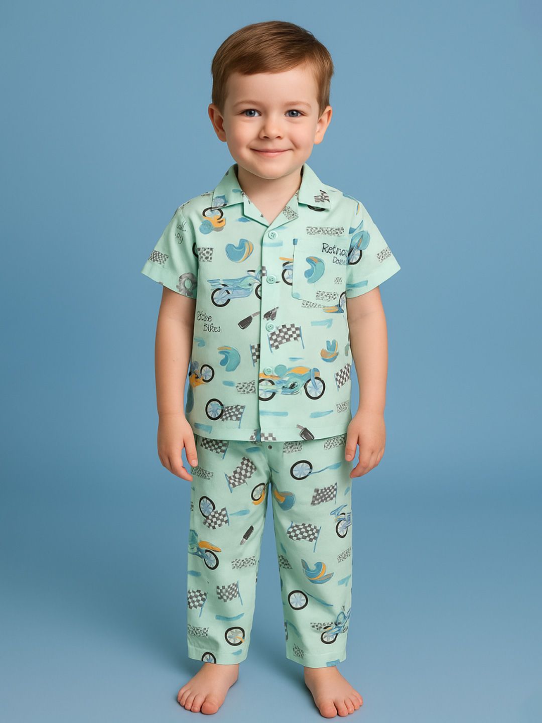 NAUTI KIDZ Pure Woven Cotton Night Suit Set