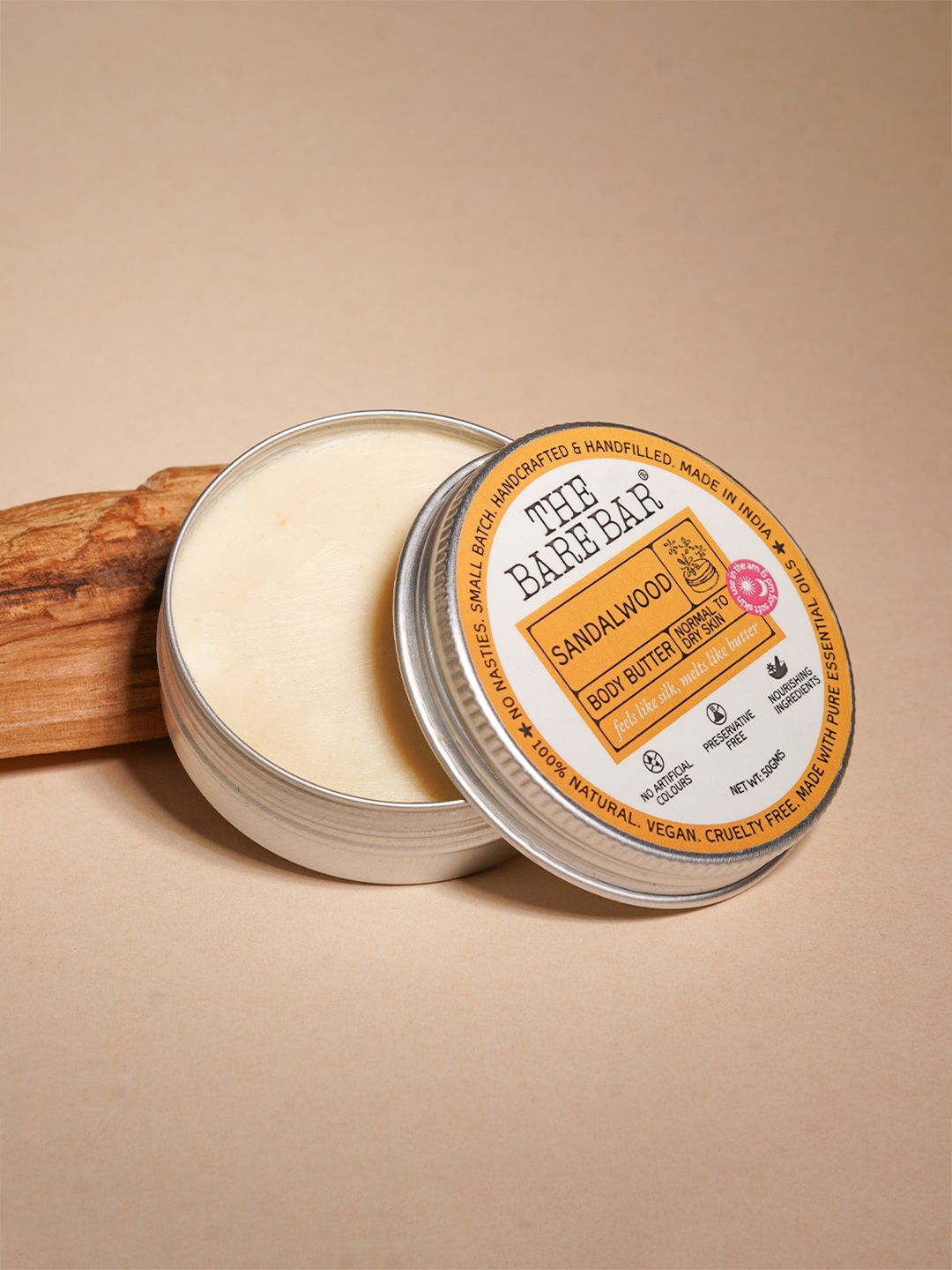 The Bare Bar Sandalwood Body Butter With Vitamin E - 50 g