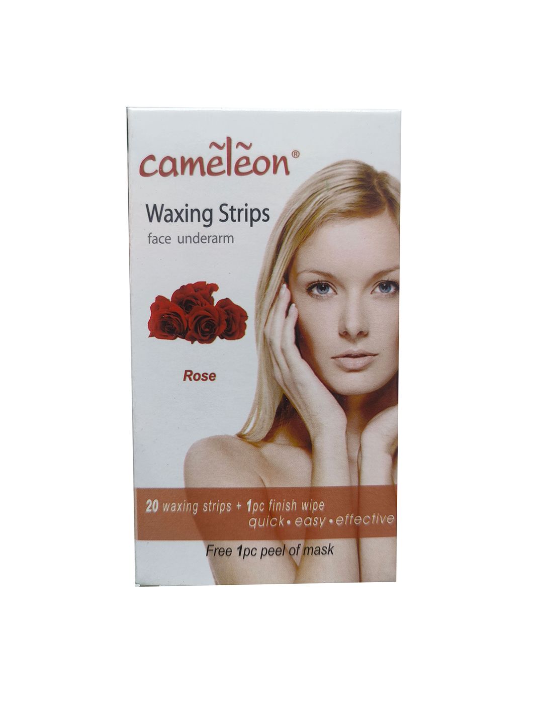 Cameleon Rose Waxing Strips For Face & Underarms - 20Pcs
