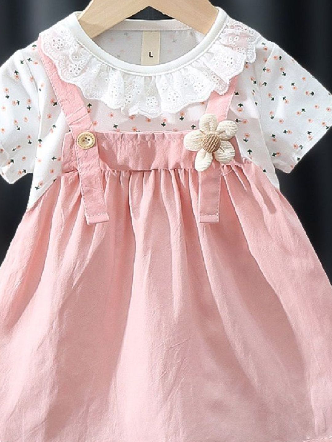 Girls Round Neck Cotton Pinafore Dress 2
