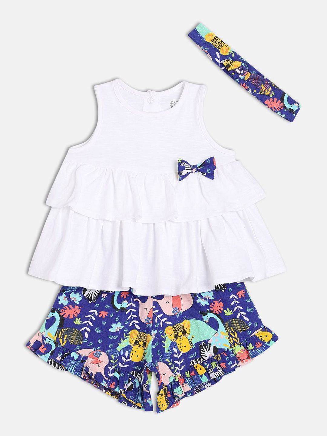 MINI KLUB Girls Pure Cotton Top with Shorts