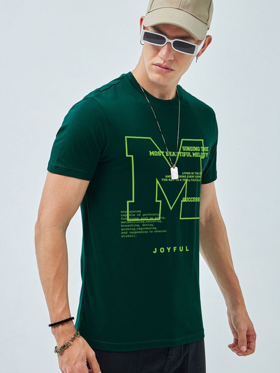 Bewakoof Men Green Joyful Graphic Printed T-shirt