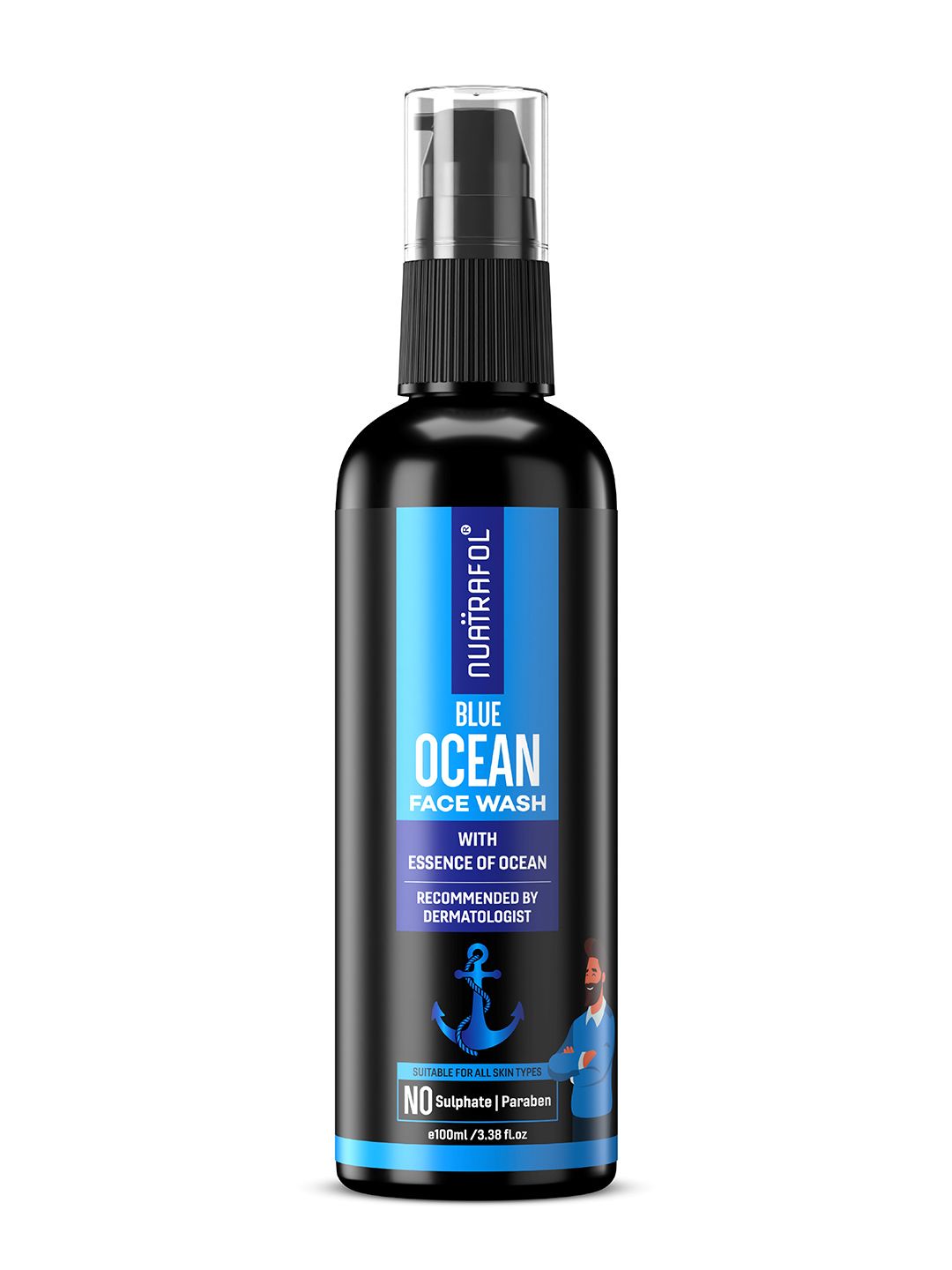 NUATRAFOL Men Blue Ocean Face Wash - 100 ml