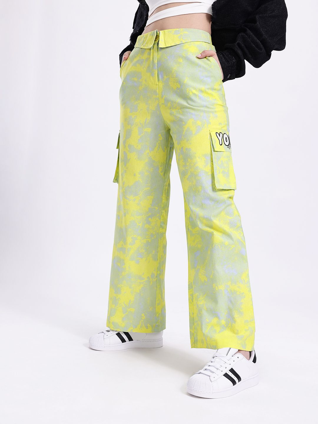 Kook N Keech Women Pure Cotton Relaxed Fit Printed Cargos