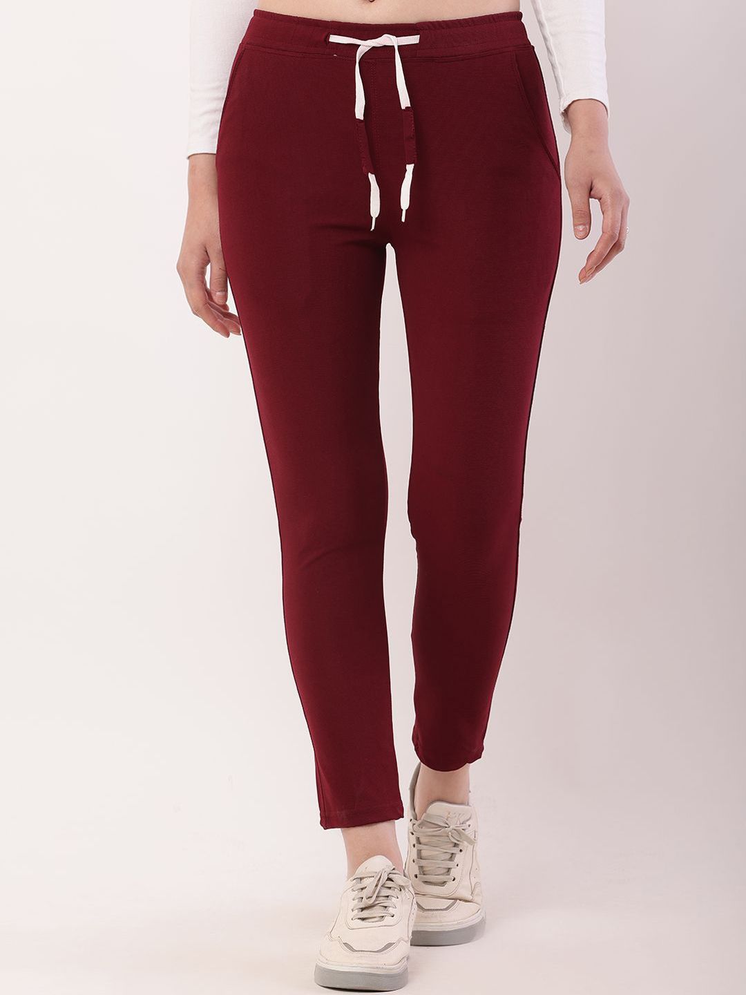 RiseMax Women Straight Fit Mid Rise Dry Fit Running Track Pants