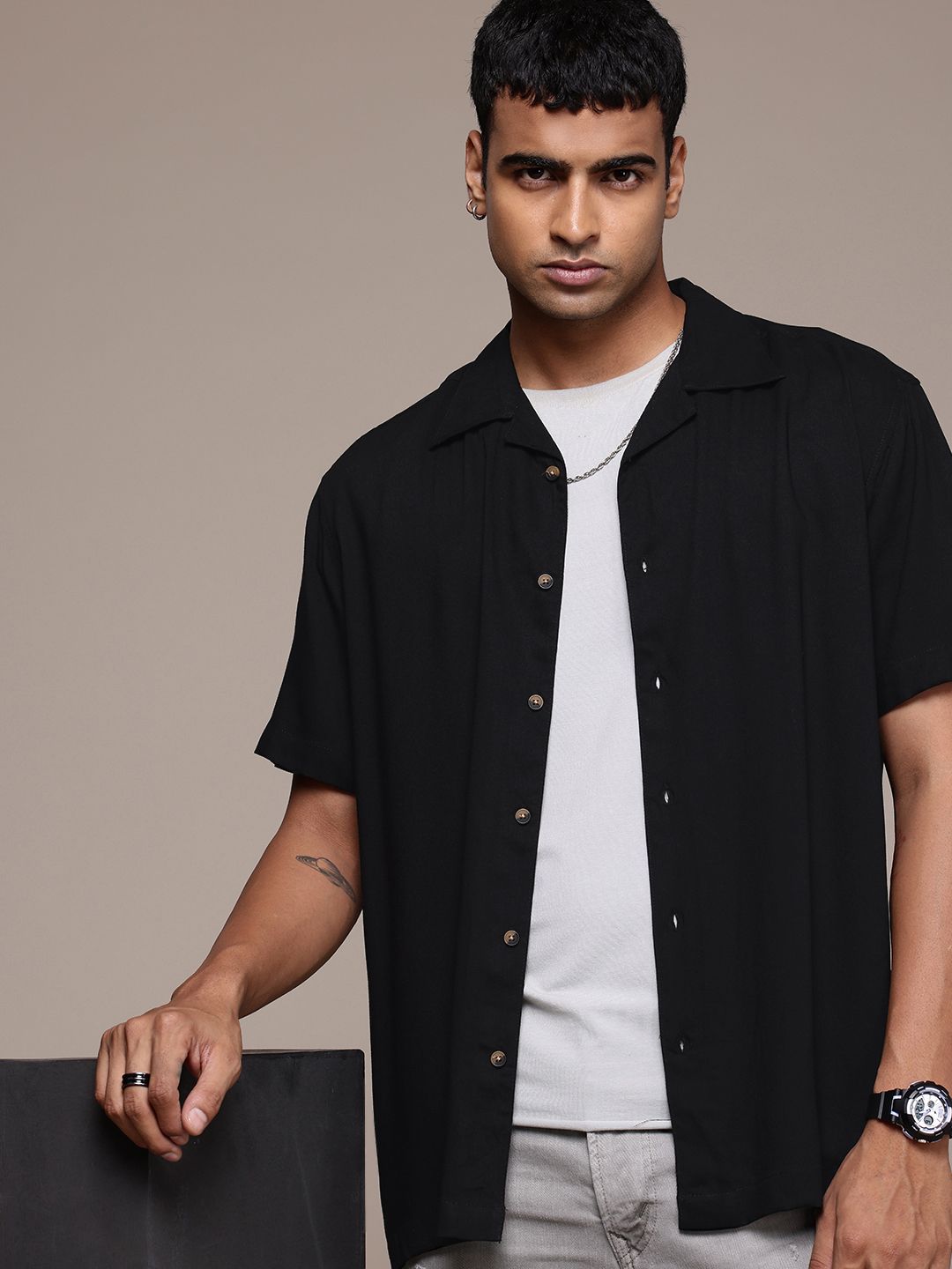 R.Code by The Roadster Life Co. Opaque Casual Shirt