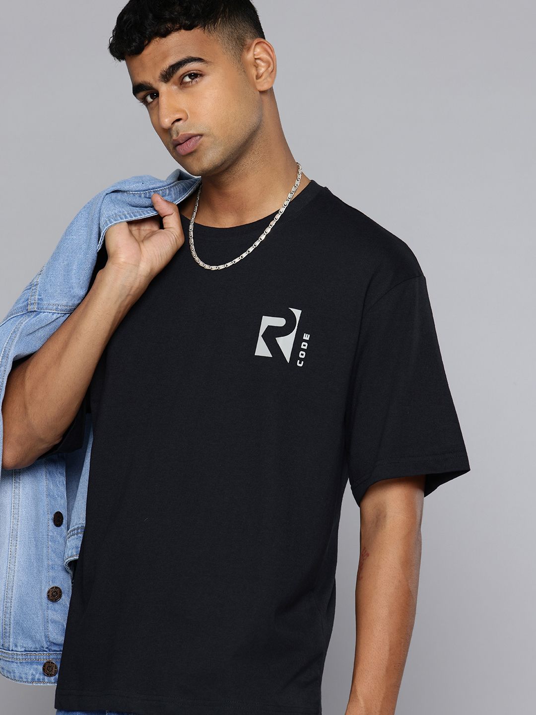 R.Code by The Roadster Life Co. Drop-Shoulder Sleeves Relaxed Fit T-shirt