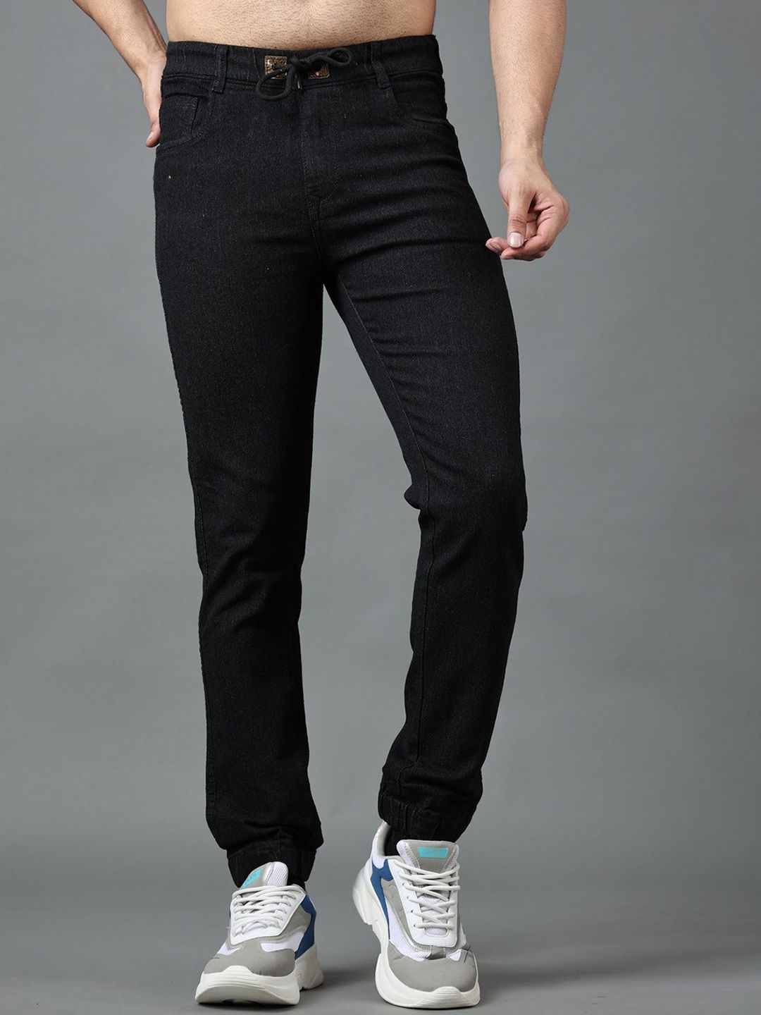 EDITLOOK Men Slim Fit Mid Rise Jogger Jeans