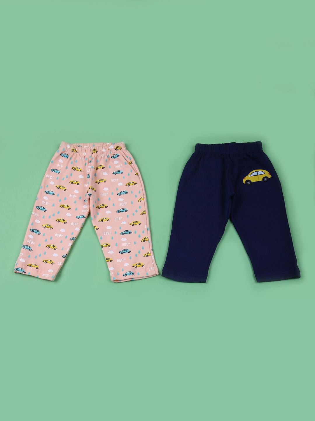 V-Mart Infant Boys Pack Of 2 Printed Cotton Lounge Pants