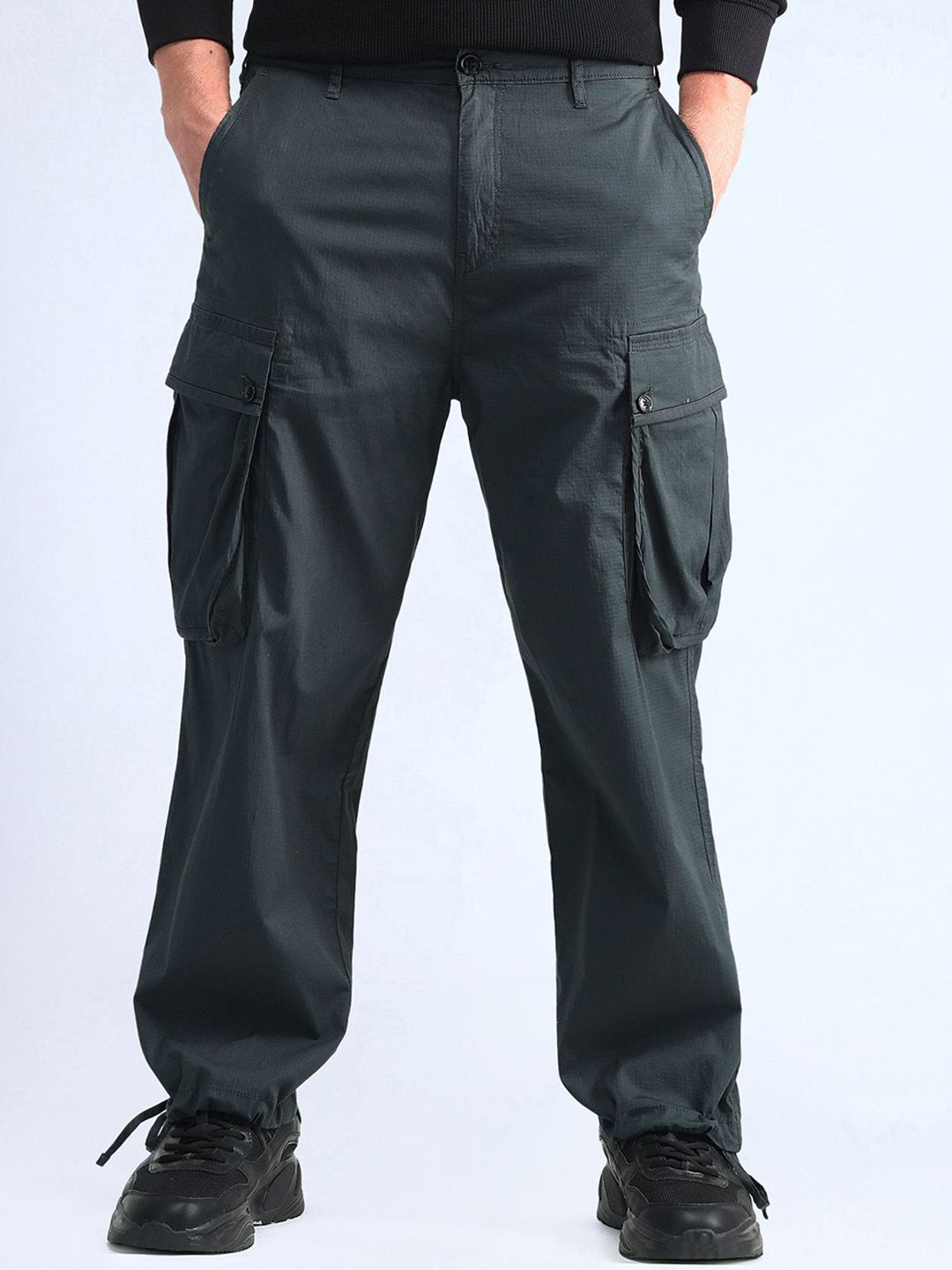 Flying Machine Men Loose Fit Cargos Trousers
