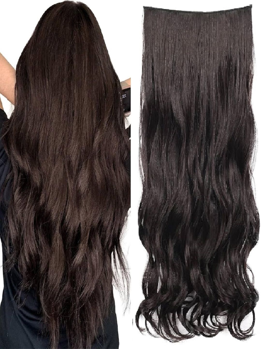 MoonEyes 5 Clip-In Locks Wavy Hair Extension - Brown