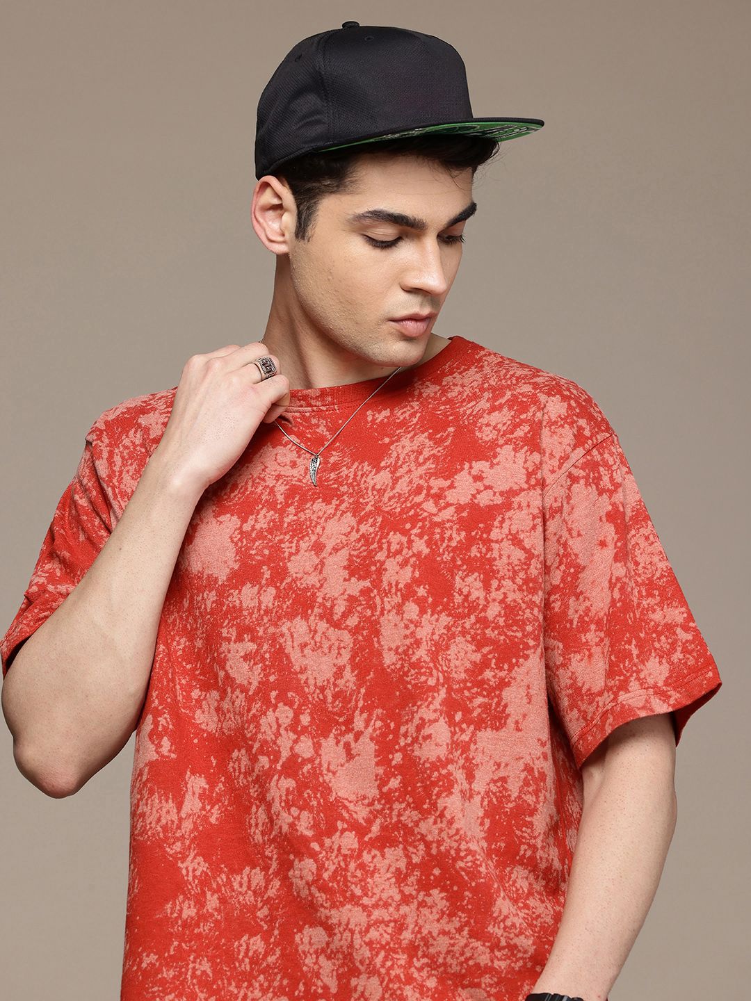 R.Code by The Roadster Life Co. Men Tie and Dye Printed Relaxed Fit T-shirt