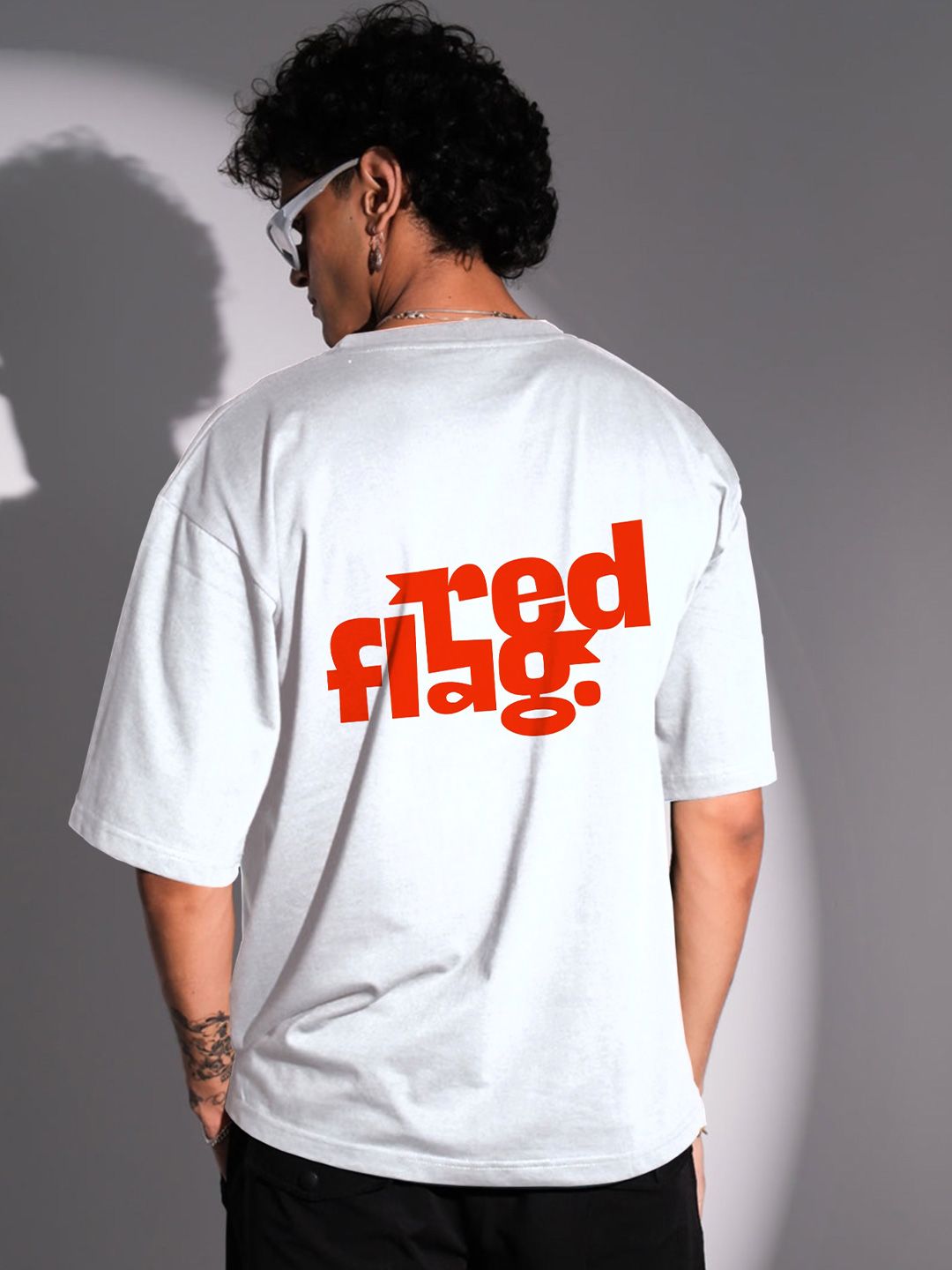 TheBTclub Typography Printed Activchill Pure Cotton Oversized T-shirt