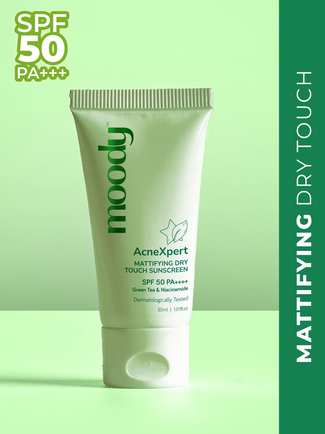 MOODY SPF 50 PA ++++ Acnexpert Mattifying Dry Touch Sunscreen With Niacinamide - 30 ml