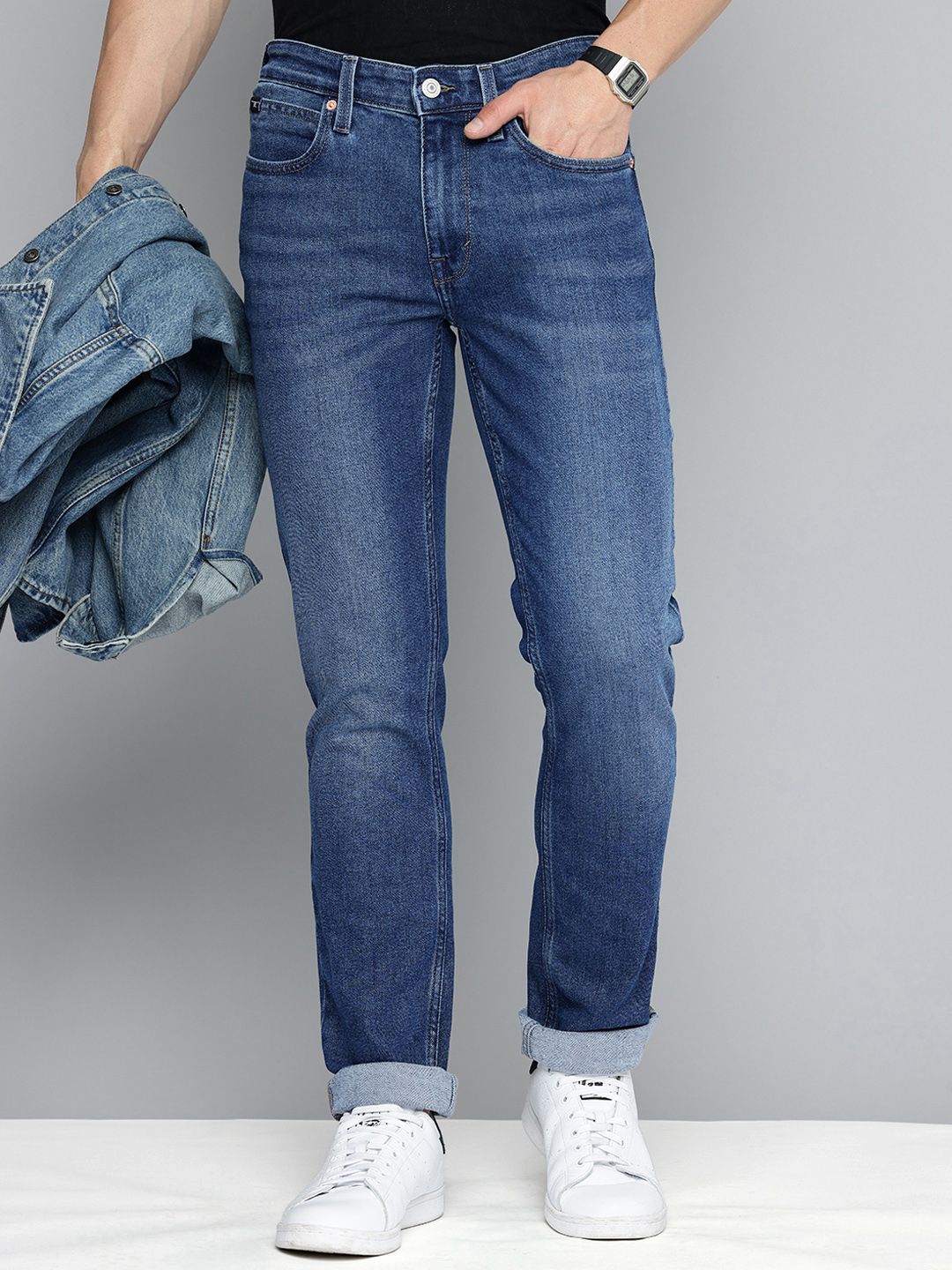 Buy Flying Machine Men Slim Straight Fit Heavy Fade Stretchable